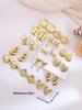 Große Ohrstecker für Damen Vintage Gold Statement Chunky Ohrstecker Geometrisch Leichter Goldohrring Schmuck für Damen Frühling