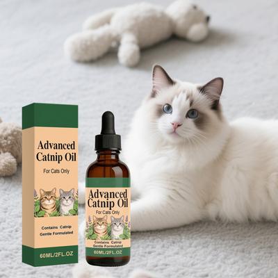 Ulei Avansat de Mentă Pisicească 60ml Doar pentru Pisici Conține Extract Natural de Mentă Pisicească Formulat Blând Sticluță cu Pipetă pentru Uz Animal de Companie