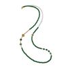 Elegant Green Chalcedony Long Necklace with Imitation Pearls - Chinese Style Luxury Jewelry for Women