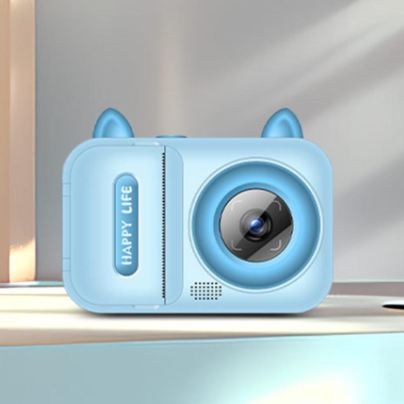 Portable children's hot print camera 1080P high-definition rechargeable camera with printing roll 8GB card instant printer.