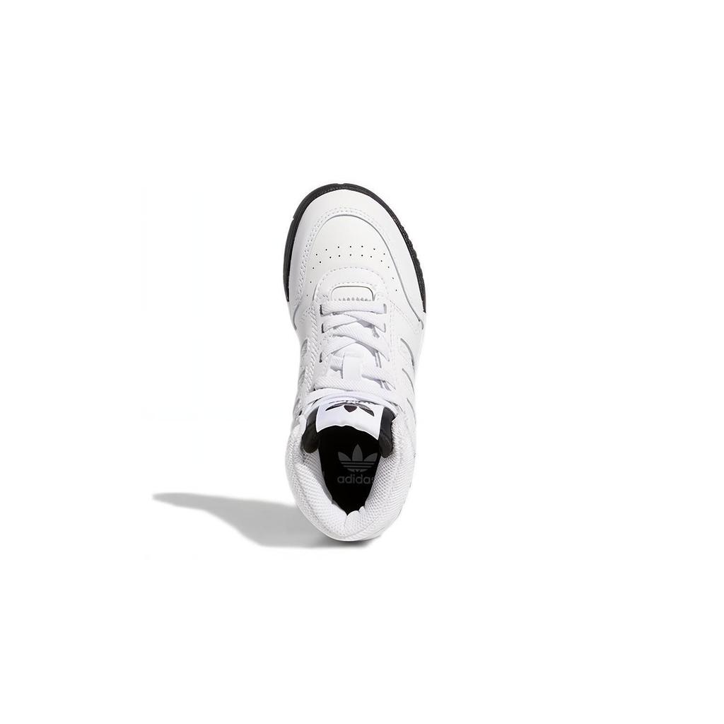adidas Originals Drop Step C Fabric Casual Breathable High Top Kids' Skateboarding Shoes White Black FV5154