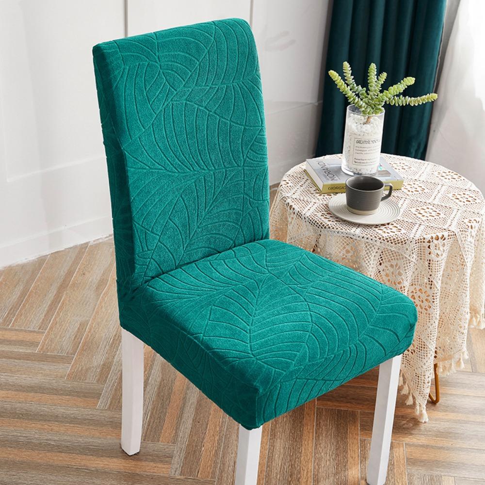 Leaf Jacquard Waterproof Chair Cover Stretch Fleece Elastic Thickened for Home Hotel Stool