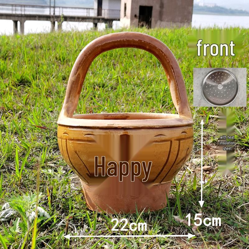 Vintage Clay Charcoal Stove - Rustic Household Fire Pit for Outdoor Bonfires and Firewood Heating