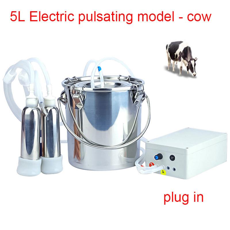3L/5L dojící stroj automatický elektrický a pulzační pro farmy krávy kozy ovce vakuové čerpadlo nerezové vědro na dojení