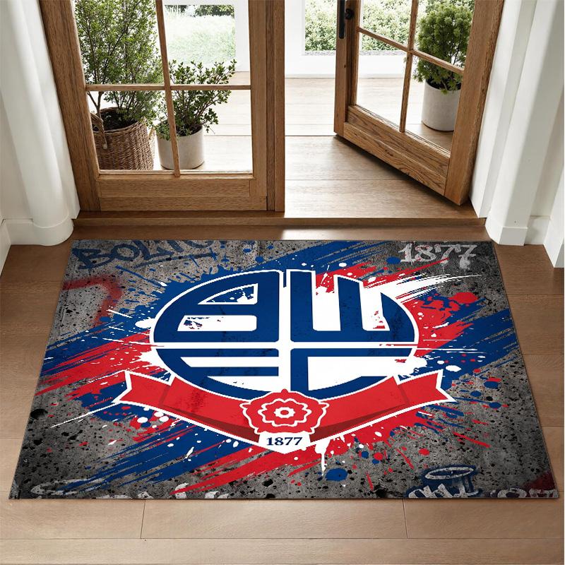 Bolton Wanderers FC Design Crystal Velvet Rug Soft Decorative Mat for Bedroom Entrance
