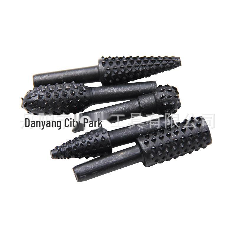 5-Piece Black Woodworking Mace Rotary File Electric Grinding Head Tool DIY Accessories Set
