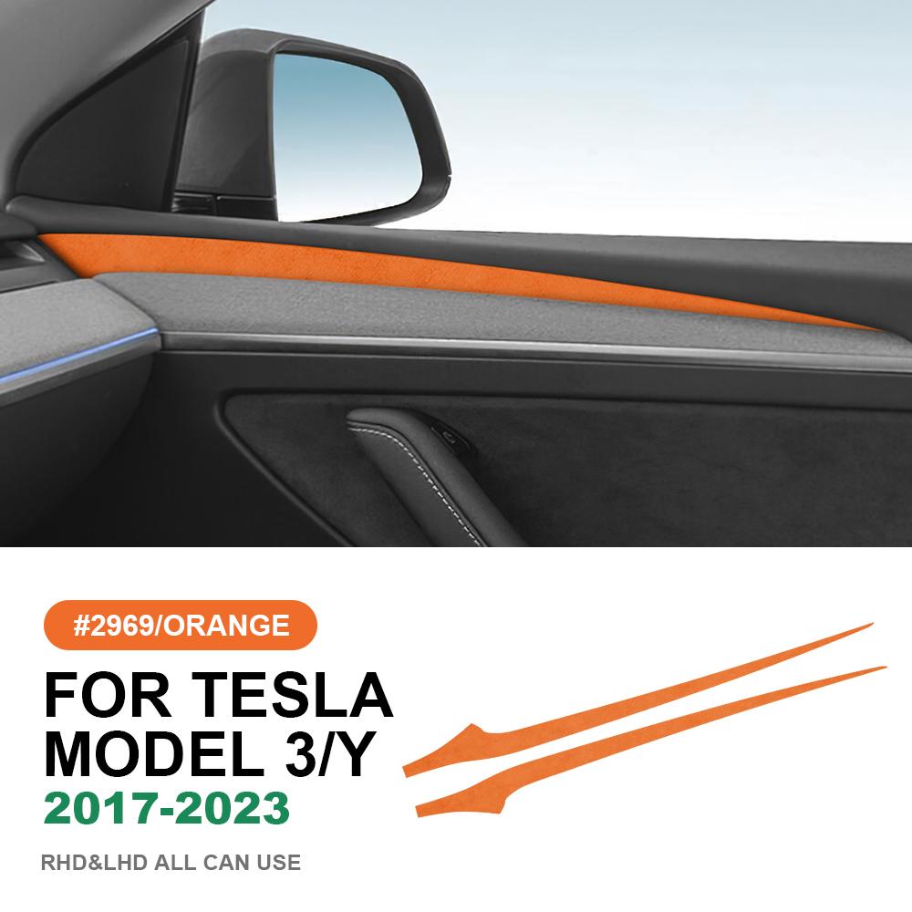 Italian Top Suede Car Dashboard Moulded Trim Sticker For Tesla Model 3 Model Y 2017-2020 2025 2025 2025 Interior Accessories Model 3 Model Y