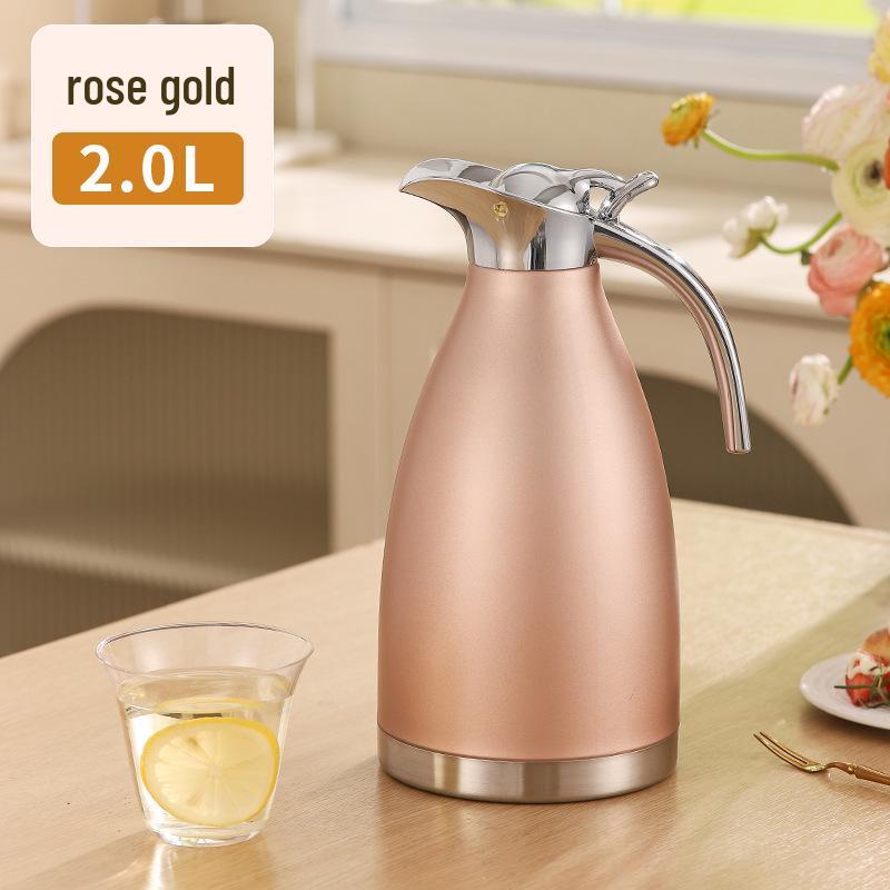 European Style 304 Stainless Steel Vacuum Insulated Flask, Large Capacity Hot Water Bottle, Double Layer Coffee Pot