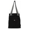 Vans Iconic Checkerboard Pattern Cotton Tote Bag Unisex Tote Bags Black VN000GG2BLK