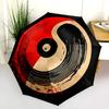 Yin-Yang Symbol  Pattern, Automatic Folding Umbrella, Portable and Foldable Design, 8 Ribs, a Christmas or Birthday Gift.