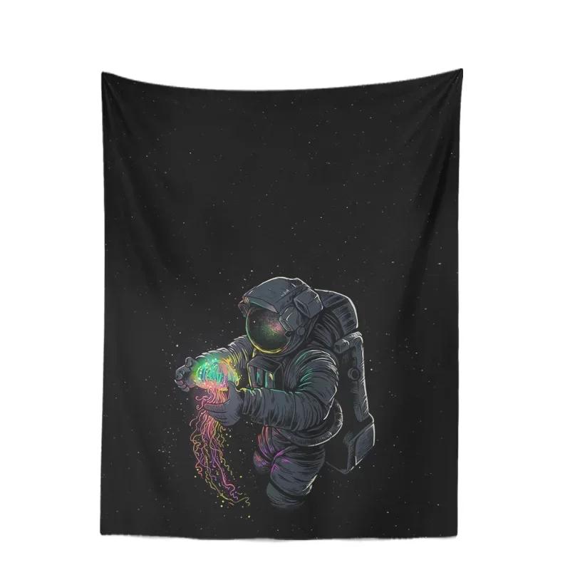 Space Skateboarding Astronaut Tapestry Unique Cosmic Design Perfect for Bedroom Decor Large Wall Hanging Artwork