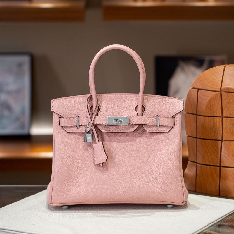 Gold buckle silver buckle top layer cowhide togo leather platinum bag (togo-2530BK)