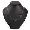 18K White Gold Curb Chain Wide Necklace, 2-Sided, 50cm, Thin, 1.2mm
