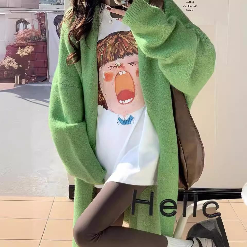 New White Cartoon American Doll Short-sleeved T-shirt Women's 2025 Spring and Summer New Loose Front Shoulder Top Trendy