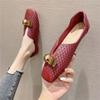 Fashion Retro square toe women's shoes large size soft bottom flat shoes spring and summer work shoes 2024
