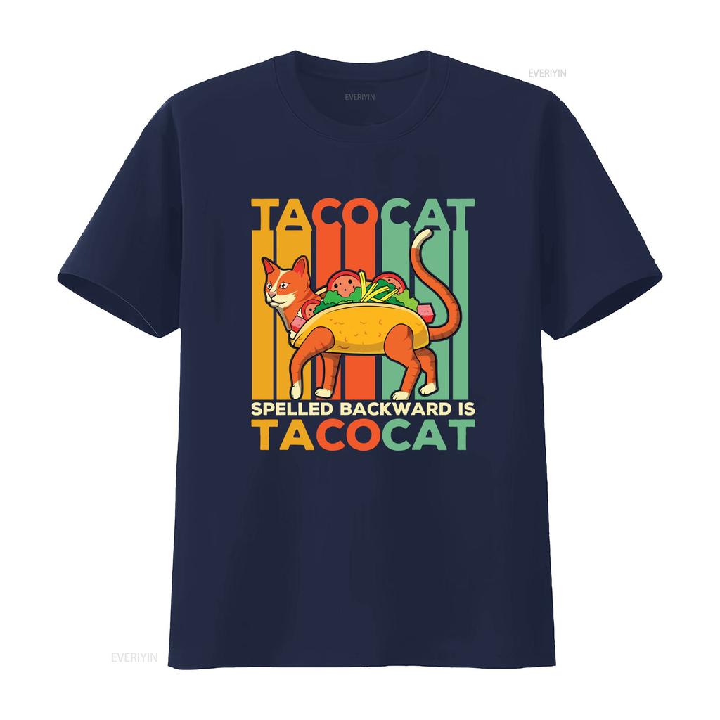 Retro Vintage Lustige Taco Katze Cartoon Druck Lässiges T-Shirt Vintage Bequem Herren Weiches Oberteil Für Den Alltag