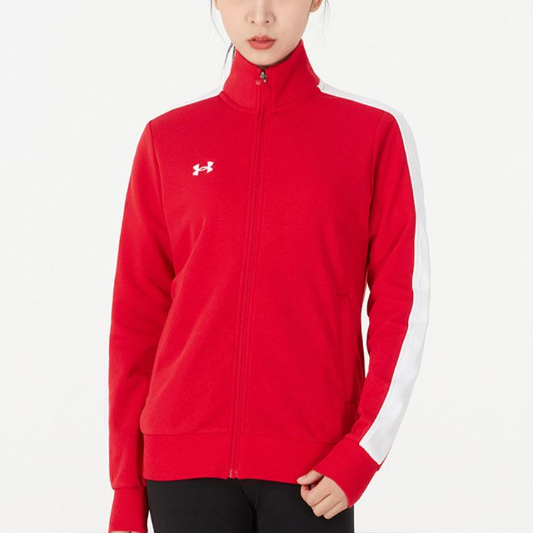 Under Armour Casual Running Training Stand Collar Jacket Women jackets Red 21500442-600