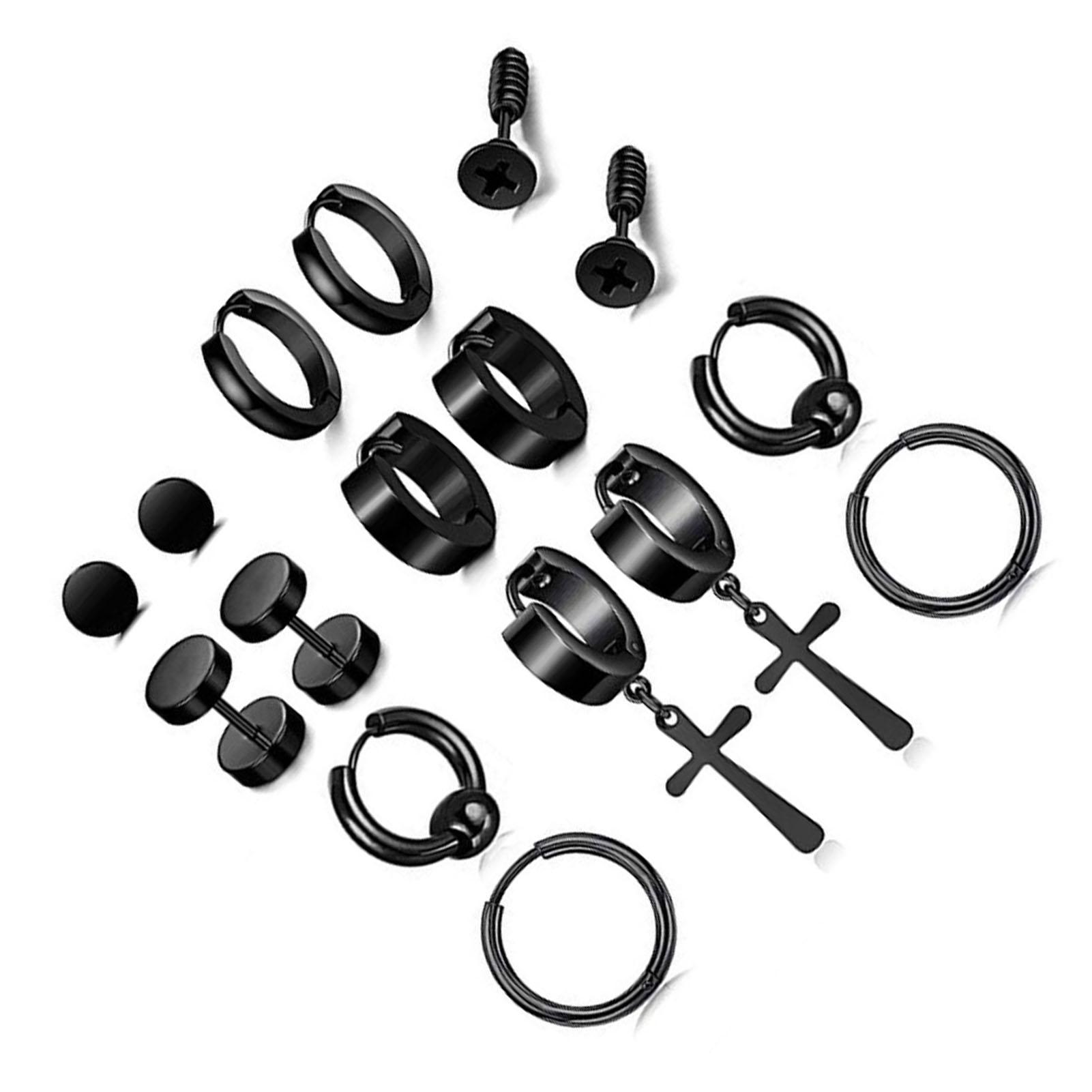 8 Paar Edelstahl Ohrstecker Set – Schwarz Matt, 3–10 Mm, Hypoallergen Für Empfindliche Ohren