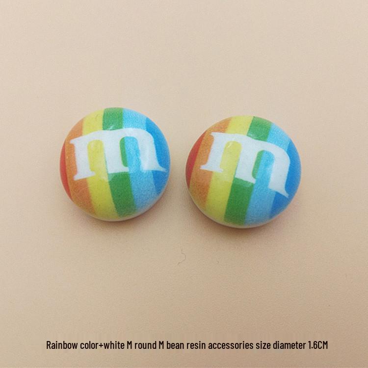 Cartoon Rainbow M&M's Resin Jewelry and Phone Case DIY Accessories