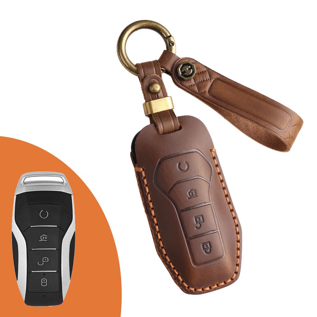Leather key cover is suitable for BYD car key bag, Qin Tang Song dolphin seal destroyer keychain.