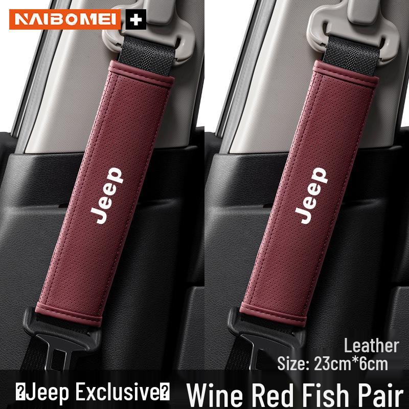 Car Seat Belt Shoulder Pad Cover for Jeep Compass, Renegade, Commander - Interior Protection Accessory
