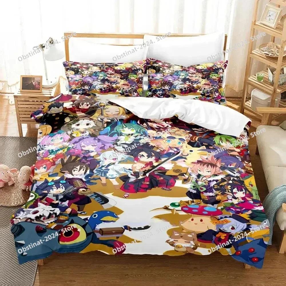 New Game Disgaea Hour of Darkness Bedding Set Printed With Pillowcase Bed Duvet Cover Soft Single Double Queen Super King Size