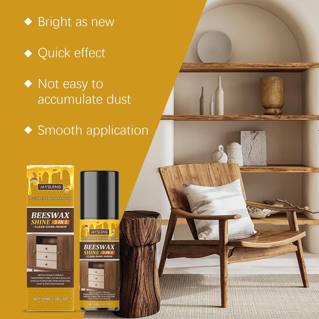 Jaysuing Beeswax Furniture Polisher /Beeswax Polishing Furniture Wood Polishing and Care Agent  Furniture Scratch Refurbishment  Furniture Care Spray