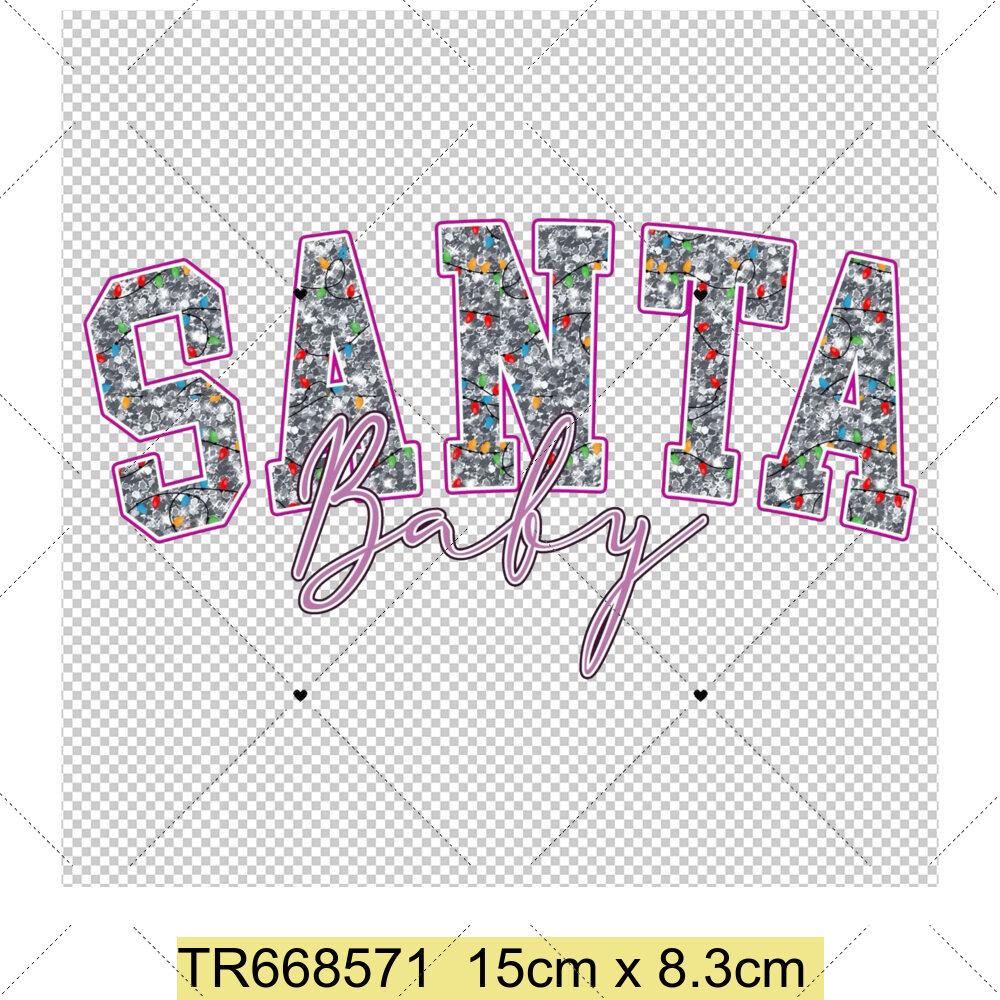 Santa Claus Christmas Tree and Reindeer Heat Transfer Sticker DIY Clothing Sewing Supplies Christmas Short Sleeves Patches
