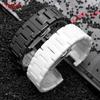 Notch Ceramic Watchband 16-8mm 18-10mm Watch Strap for Women Man Wristwatches Band Use Bar Butterfly Buckle Pure Ceramics