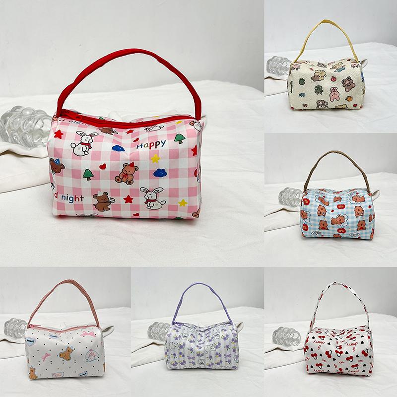 Cute Cartoon Hand-Held Cosmetic Bag Large Capacity Travel Portable  Storage Bag Makeup Pouch Girls Birthday Creative Gift