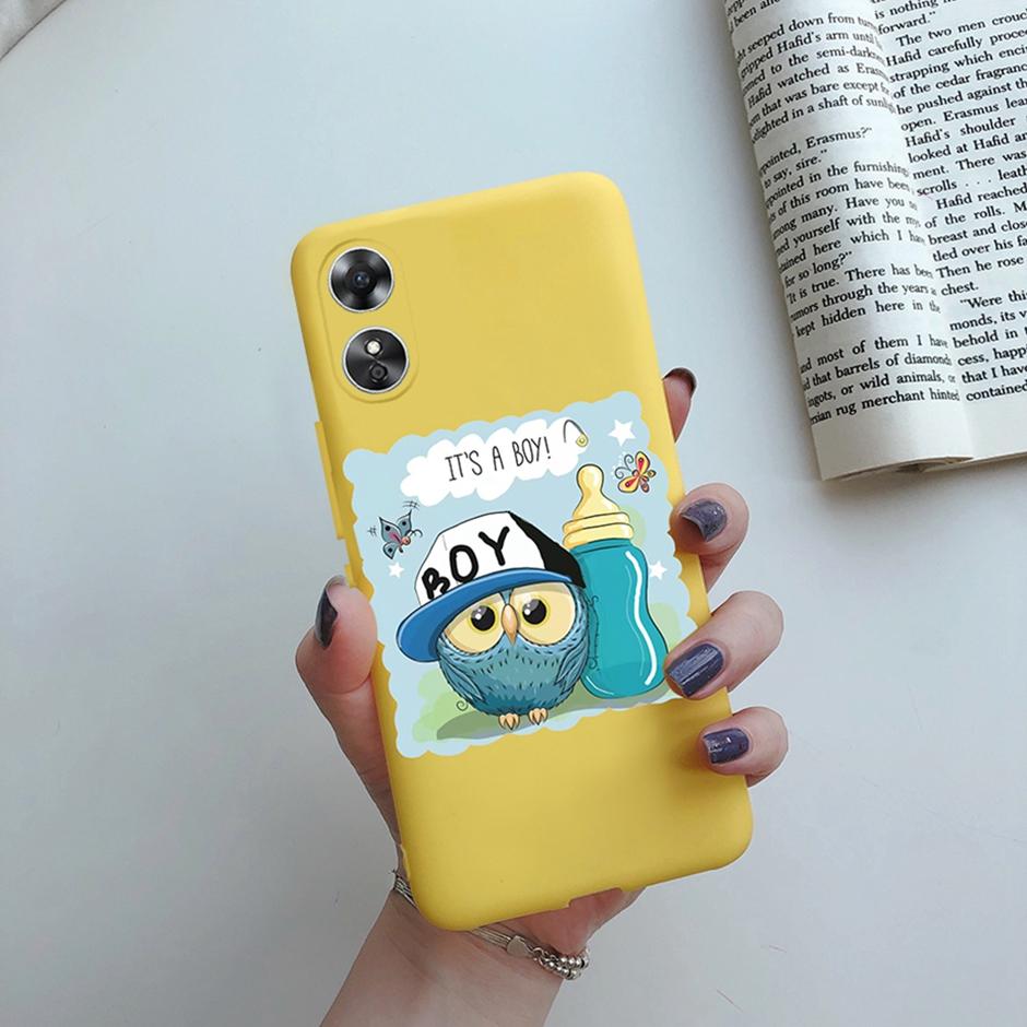 For OPPO A17 Phone Case CPH2477 Flower Butterfly Casing TPU Soft Silicone Back Cover for Oppo A17 A 17 Shell OppoA17 Bumper Capa