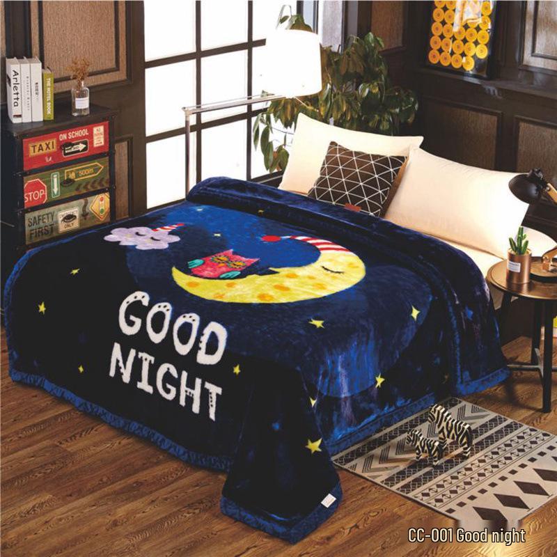 Winter Thickened Raschel Wedding Blanket – Double Layer Quilt for Students & Couples