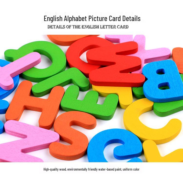 Wooden Montessori Fruits & Vegetables Alphabet Puzzle Cards for Early Childhood Education