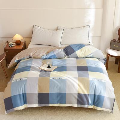 1Pc Geometric Plaid Style Duvet Cover 100% Cotton Skin-friendly Soft Comforter Cover Queen King Size Bedding Bedroom Decor