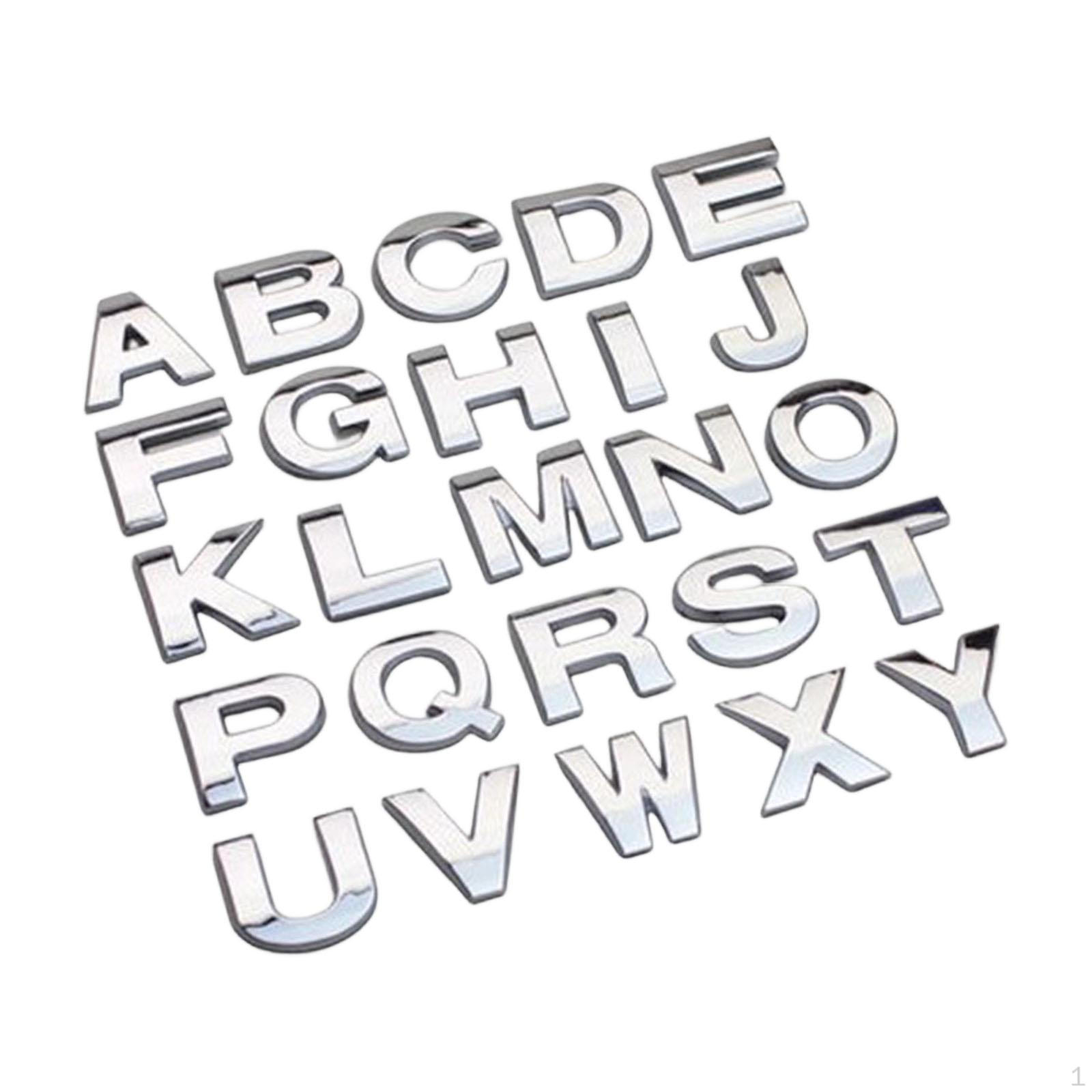 

26 3D Alphabet Letter Stickers for Car, Easy to Use Metal , Quick Installation, RV Or Truck.