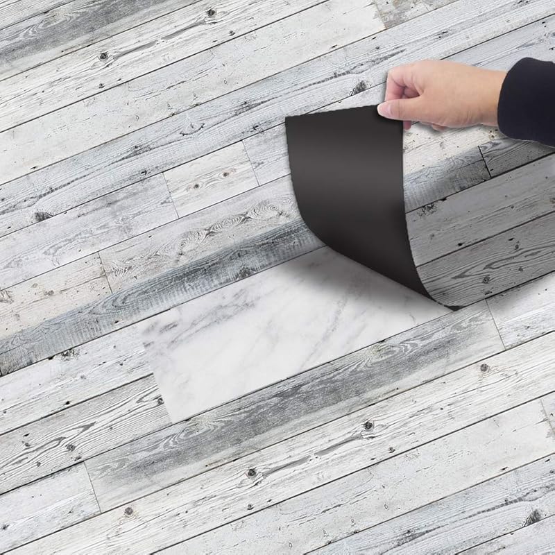 Wood Grain Peel and Stick Vinly Floor Wall Sticker, Non-Slip Tiles Transfer Sticker Roll for Floor Wall, Herringbone, 7.87x118inch