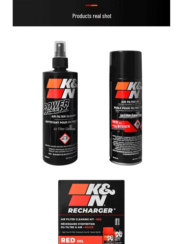 K&N Air Filter High-Flow Cleaning Kit with Care Oil