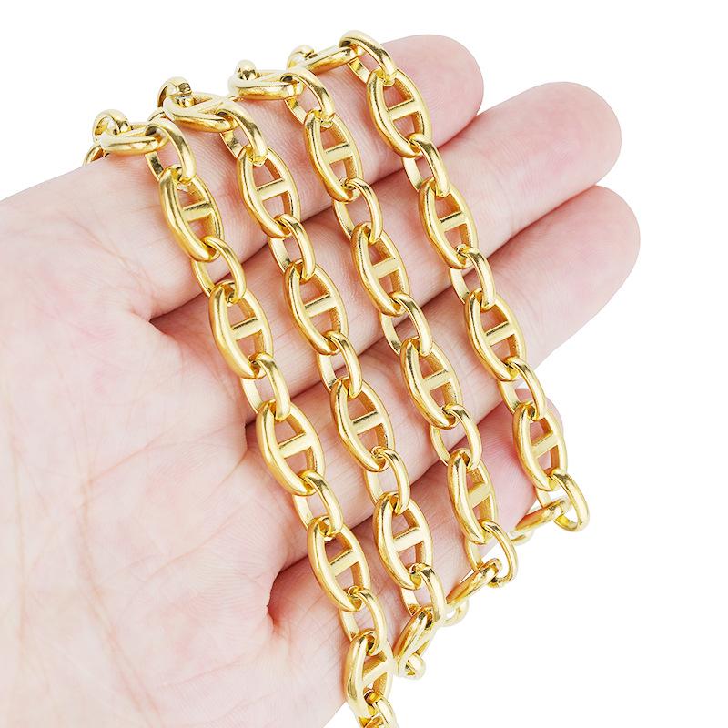 8mm Edelstahl Rechteckige Gliederkette/Halskette - Dicke Schweinenase Kette, Süßes & Cooles Stil-Accessoire.