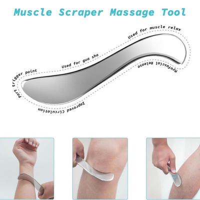 Gua Sha Stainless Steel Gua Sha Scraper Grade Fascia Tool for Rubbing Lymphatic Drainage Massager Full Body Cellulite Massage for Legs, Back, Face