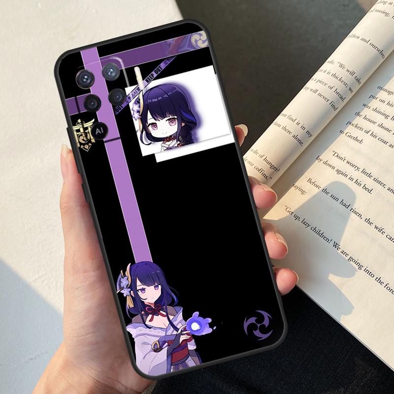 Genshin Impact Raiden Shogun Case For Oppo A58 A98 A78 A18 A38 A60 A80 A40 A77 A57 A17 A74 A54 A94 A96 A76 A16 A15 A5 Pro