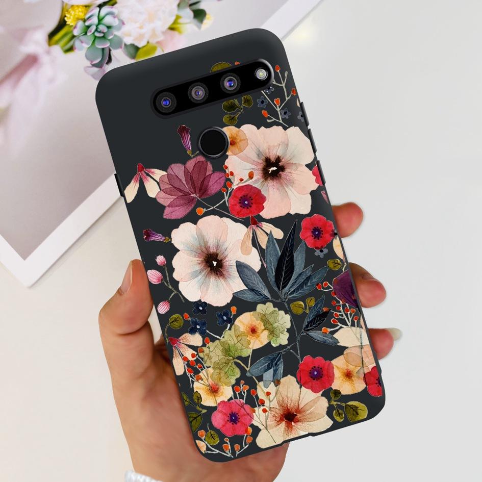 For LG V35 ThinQ Case Cover For LG V40 V50 V50S ThinQ Shockproof Silicone Cases Fashion Flower Soft Funda For LGV50 ThinQ Bumper