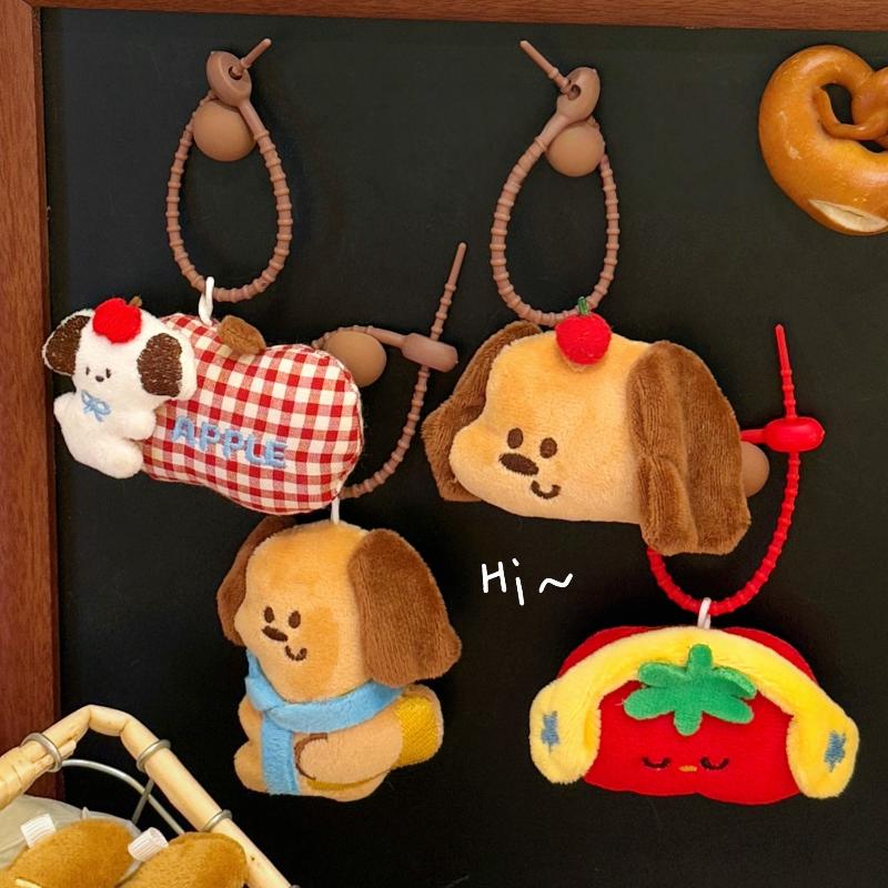 1Pcs Cute Pet Girl Backpack Keychain Decoration Cartoon Plush Doll Pendant Couple Best Friend Small Gift
