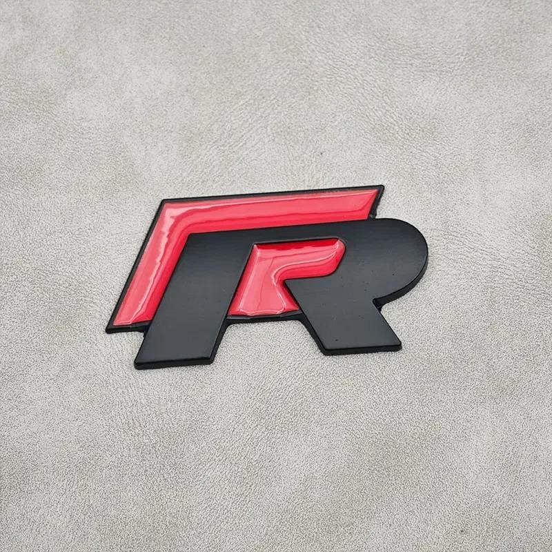 3D Metal R JK54 Line R Logo Front Grill Emblem Car Rear Trunk Sticker For Volkswagen VW R Line Golf 4 5 6 7 Touran Polo Accessories