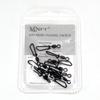 MNFT 20Pcs Stainless Steel Black Nickel Fish Swivels Quick Change Snap Clips Fishing Connector Rolling Swivel