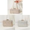 Borsa a pochette glitterata di lusso con decorazioni di strass per feste di matrimonio ed eventi formali