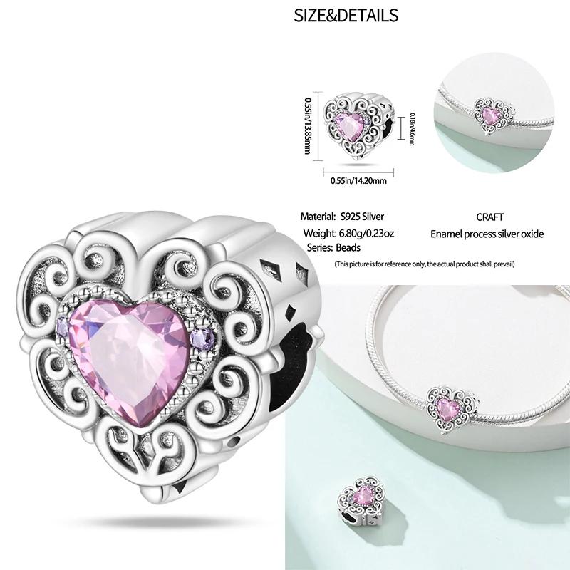 copper Classic Purple Retro Heart Shape Lotus Angel Pattern Charm Bead Charms Bead Charms Compatible With Necklaces Bracelets Pendant Do It Yourself J