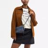 Coach Bolso de Hombro Waverly de Ante con Piel de Ternera Refinada Mediano para Mujer Azul Claro CDD78-B4LD