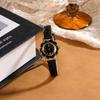 Relógio Feminino GEDI Pulseira de Couro Quartzo Relógios Femininos Luxo Vintage Nicho À Prova D'água Elegante de Pulso Feminino