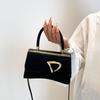 Retro Texture Small Square Bag New Fashion Flip Shoulder Bag Solid Color Portable Messenger Bag Tide