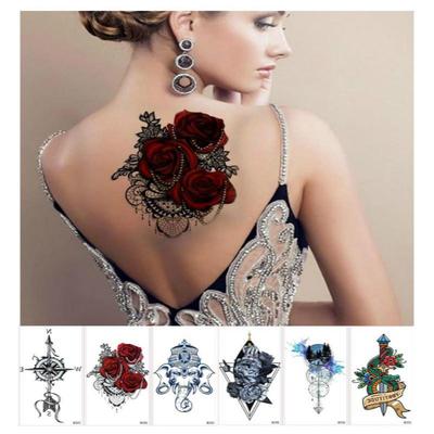 1PC  Creative Personality Waterproof 3D Elephant Rose Flower Temporary Tattoo Body Art Tattoo Stickers MYY